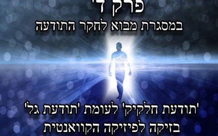 פרק ד - תודעת חלקיק לעומת תודעת גל בזיקה לפיזיקה הקוואנטית.