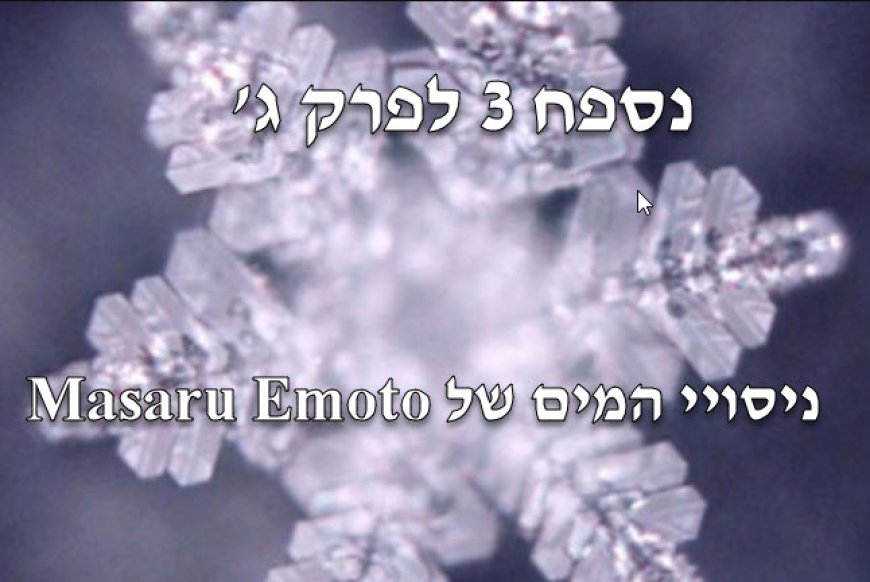 נספח 3 לפרק ג' - ניסויי המים של Masaru Emoto